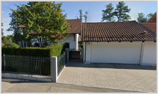 Das Wohnhaus mit Garage in Bogen, in der Wilhelm Veh 1993 das Unternehmen gründet