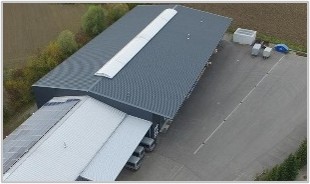 Luftaufnahme der Lagerhalle von VEH Antriebstechnik aus dem Jahr 2011
