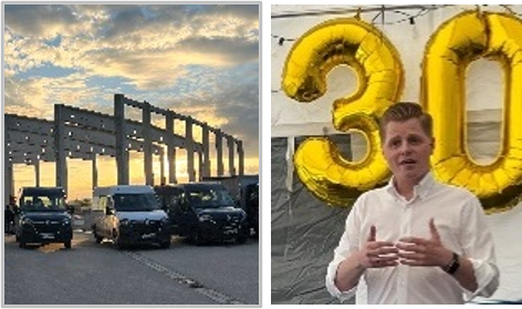 Rohbau des neuen Logistikzentrums und 30-Jahre-Jubiläumsballons, 2023